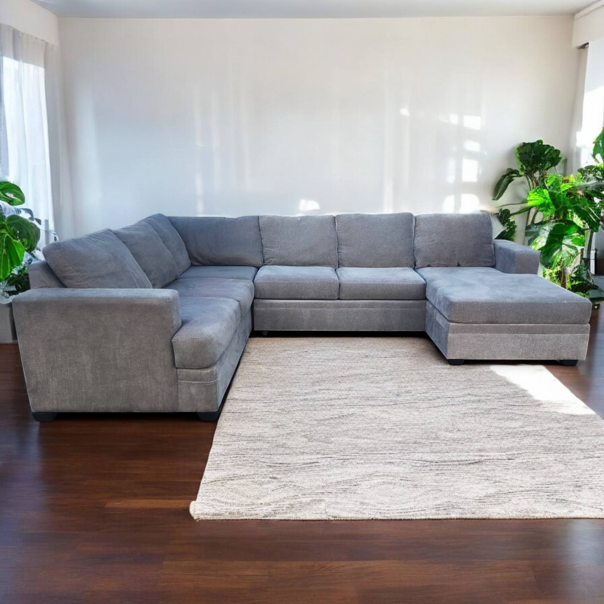 Gray & Green Living Spaces U Shaped Sectional Couch