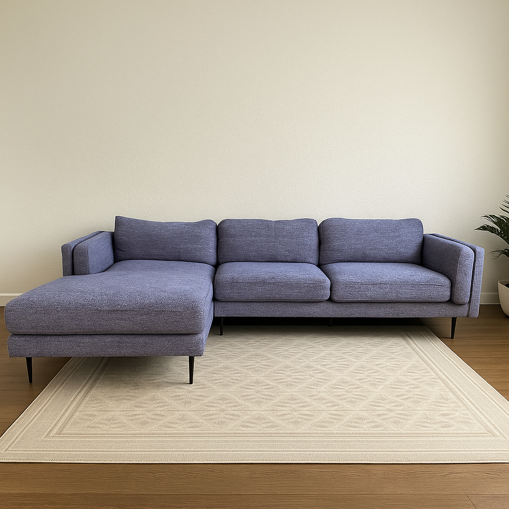 Beautiful Gray L Shape Couch with Chaise