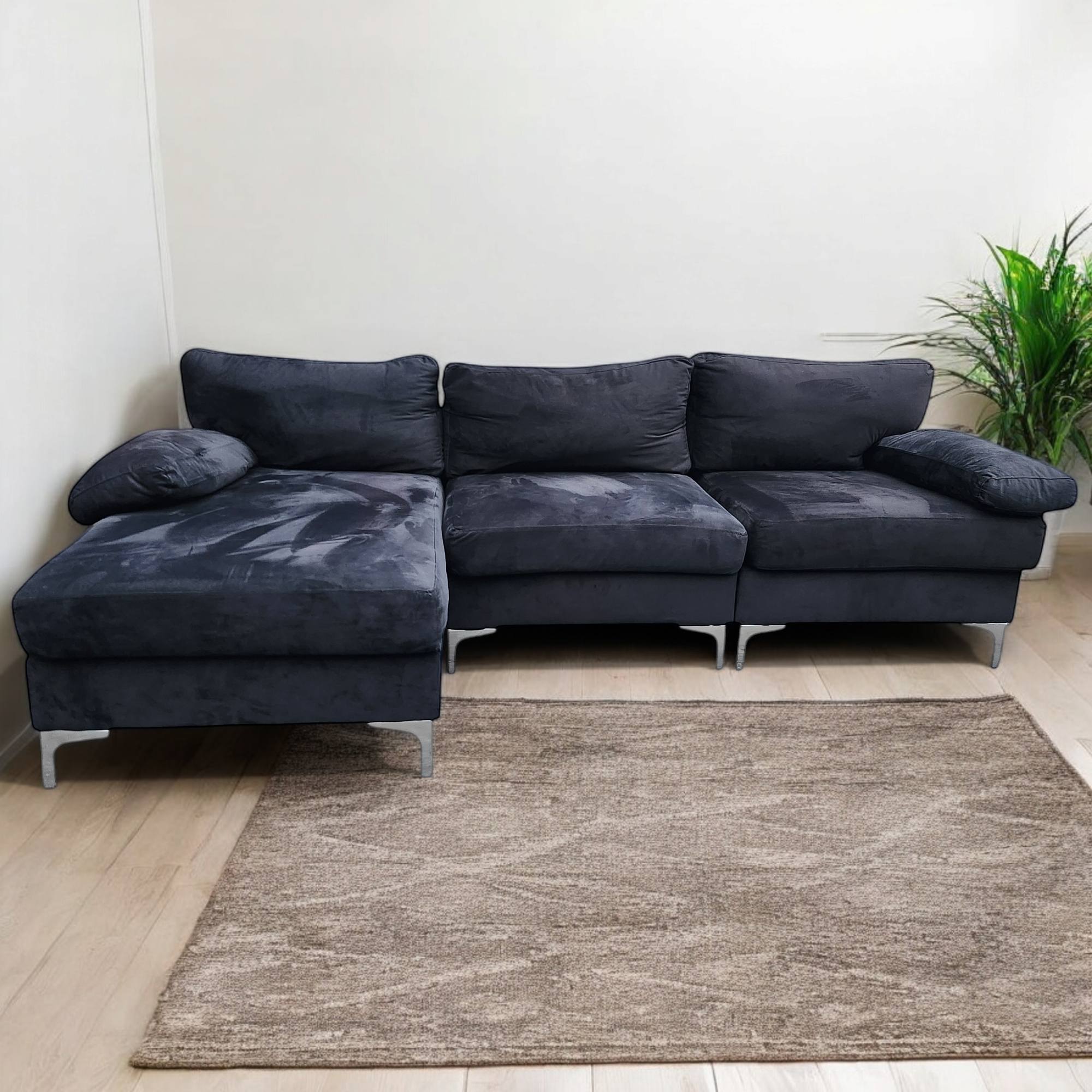 Black Corner L Shaped Sectional