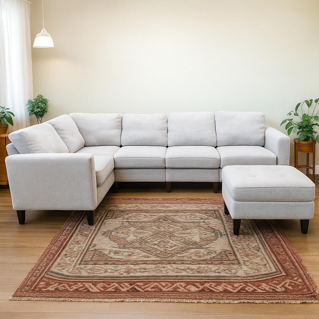 Light Gray 6 Piece Modular Sectional Sofa Set