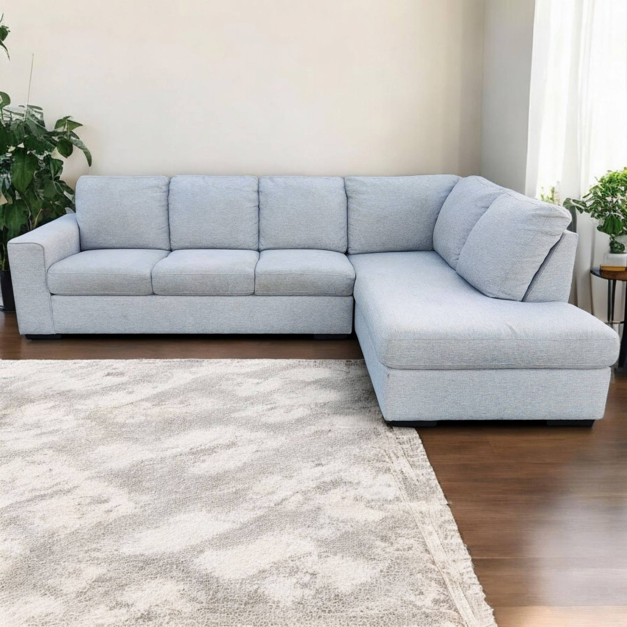 Living Spaces Light Gray L-Shaped Corner Sectional Couch