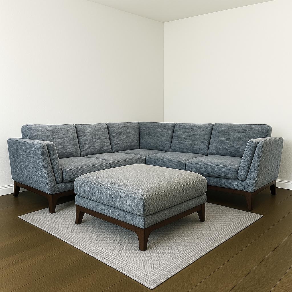 Article Ceni Gray L Shaped Sectional Couch with Ottoman