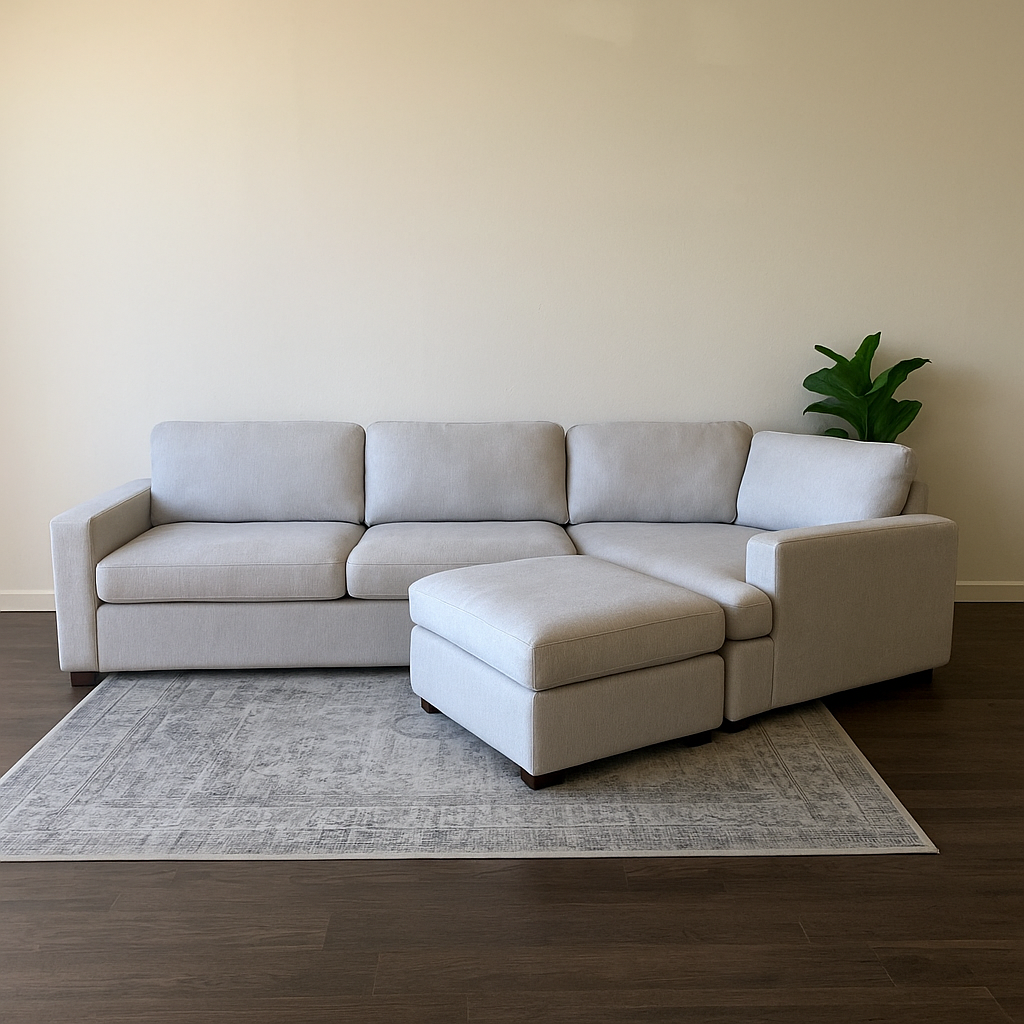 Large Thomasville Ezra Gray Angled Sectional Couch