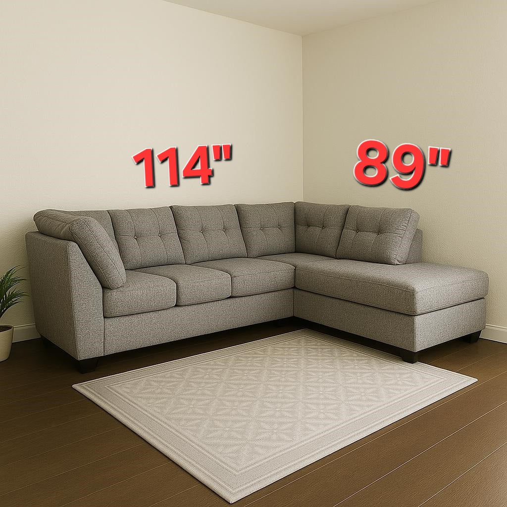 Large Ashley Furniture Gray L Shaped Sectional Couch