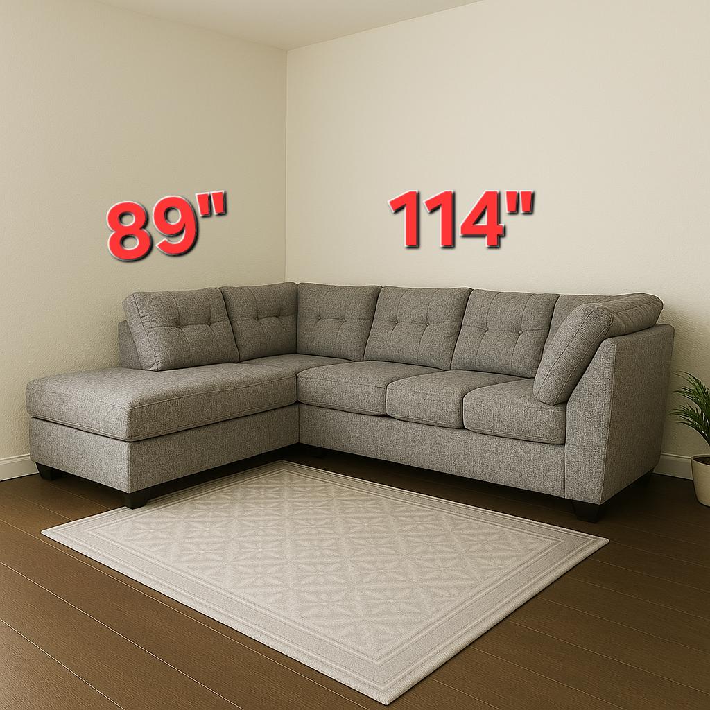 Large Ashley Furniture Gray L Shaped Sectional Couch