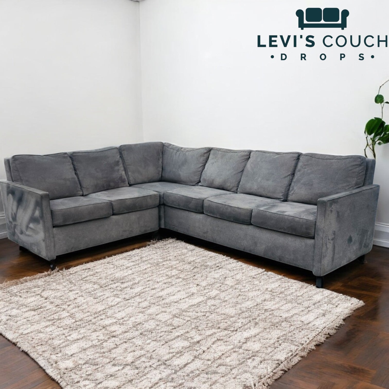 Corner L Shape Sectional Couch Sofa in Gray