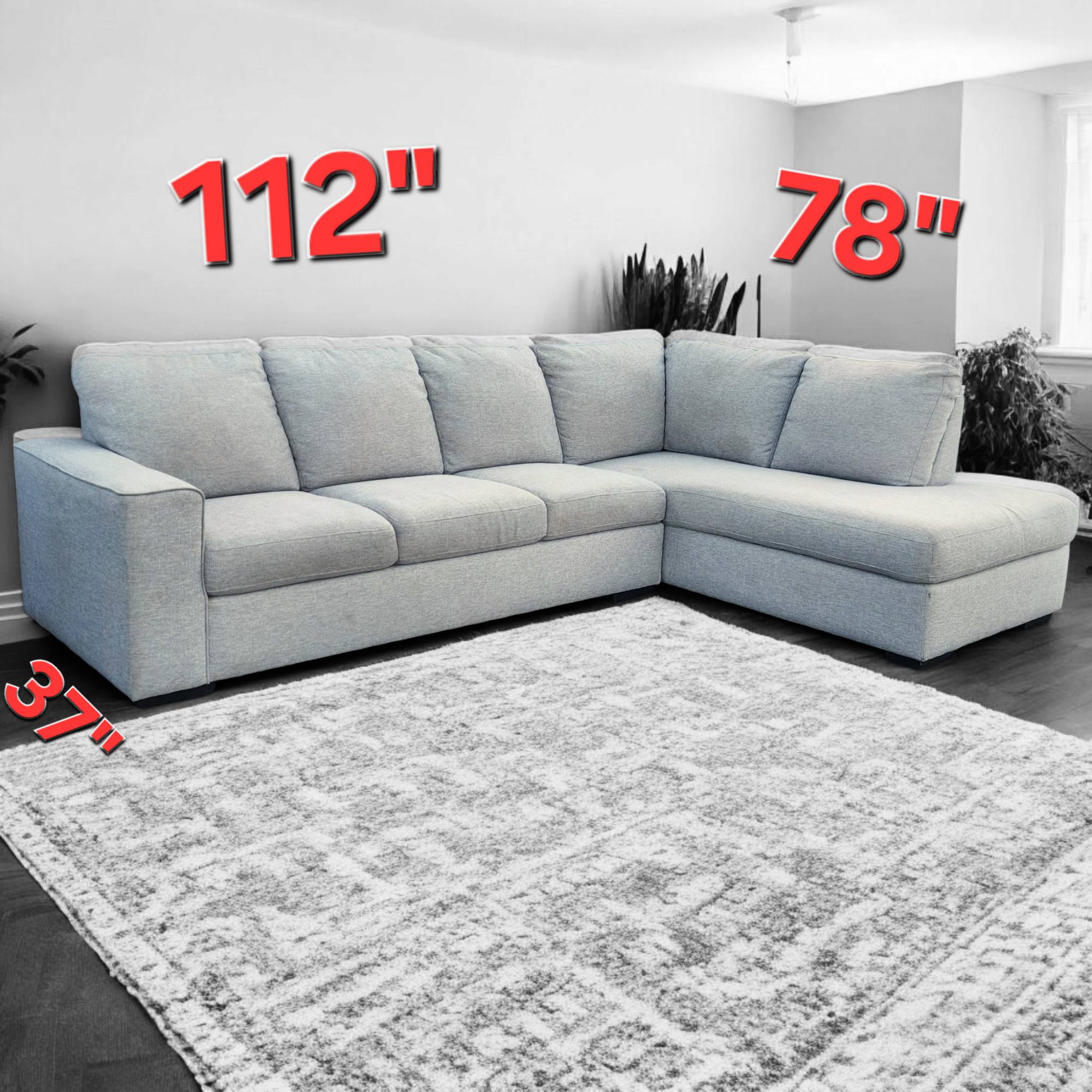 Living Spaces Light Gray L-Shaped Corner Sectional Couch