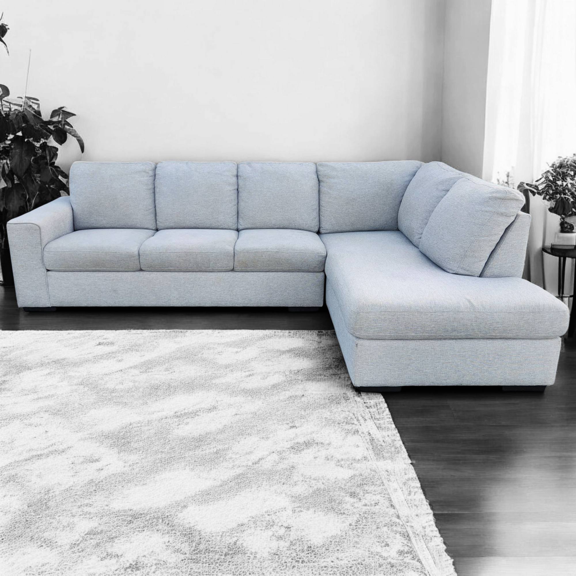 Living Spaces Light Gray L-Shaped Corner Sectional Couch