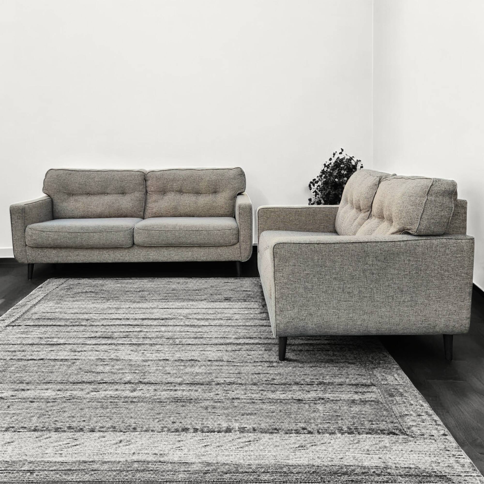 Ashley Furniture Dhara Loveseat and Sofa Matching 2 Piece Couch Set in Gray