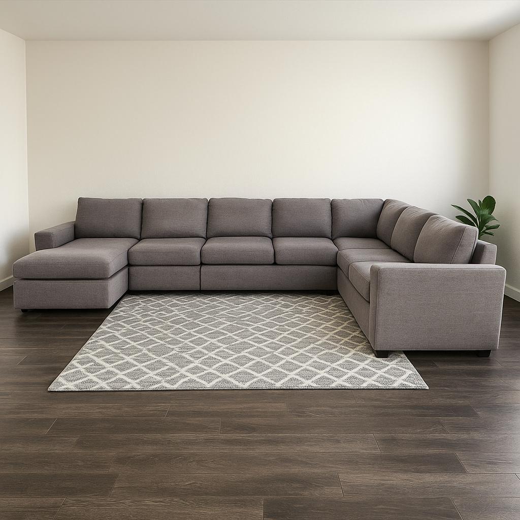 Extra Large Gray U Shaped Modular Sectional Couch Sofa
