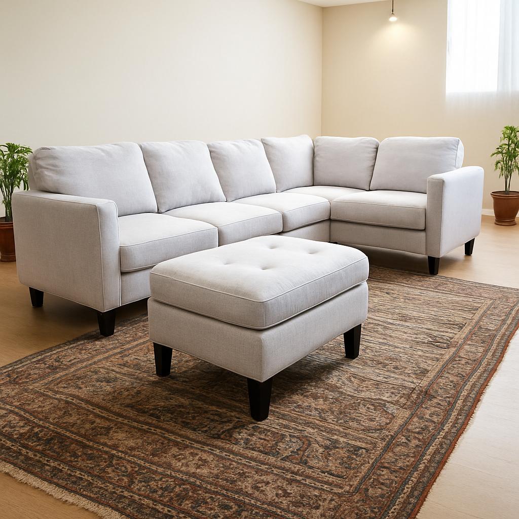 Light Gray 6 Piece Modular Sectional Sofa Set