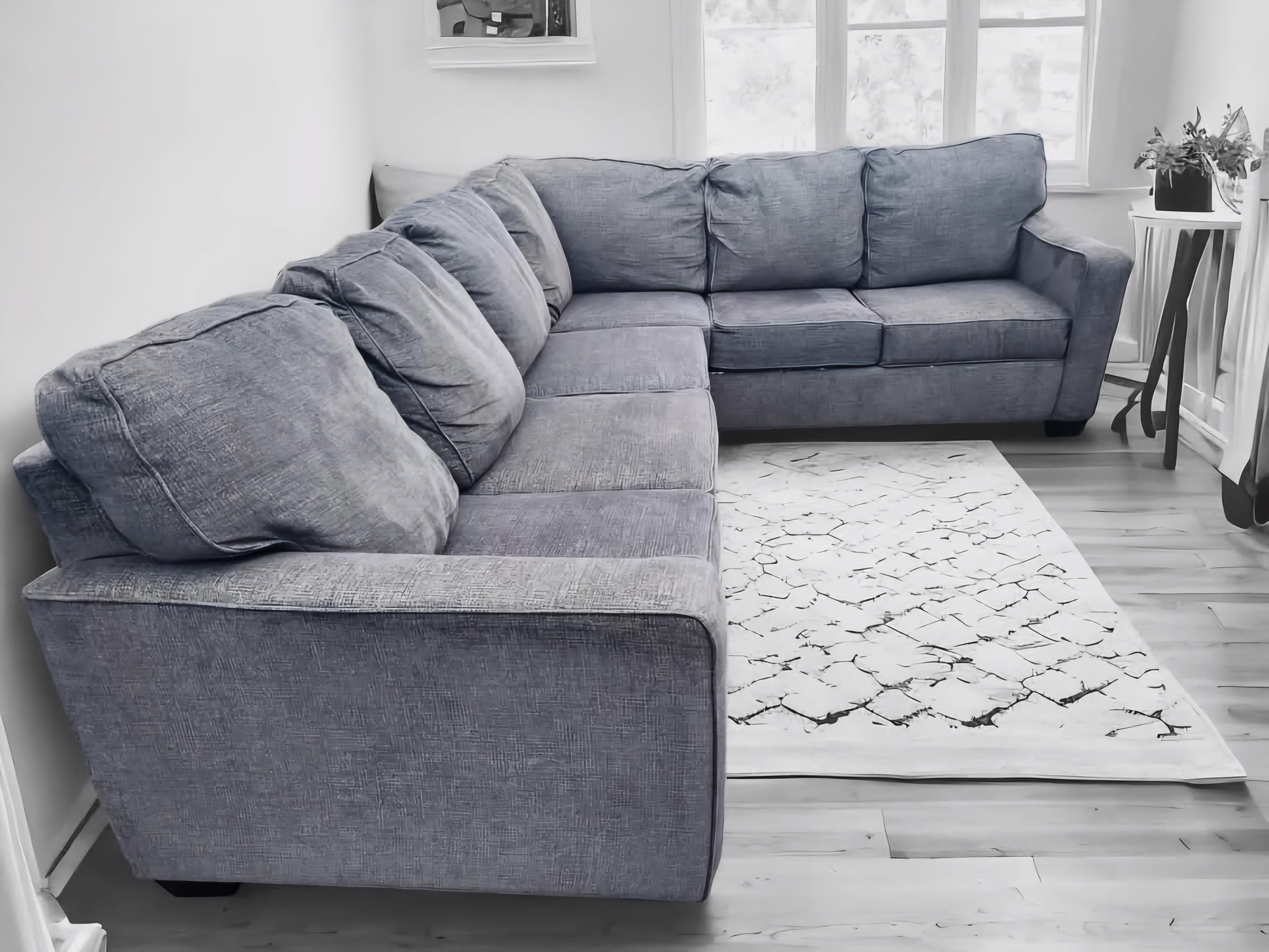 Large 3 Piece Gray L Shaped Sectional