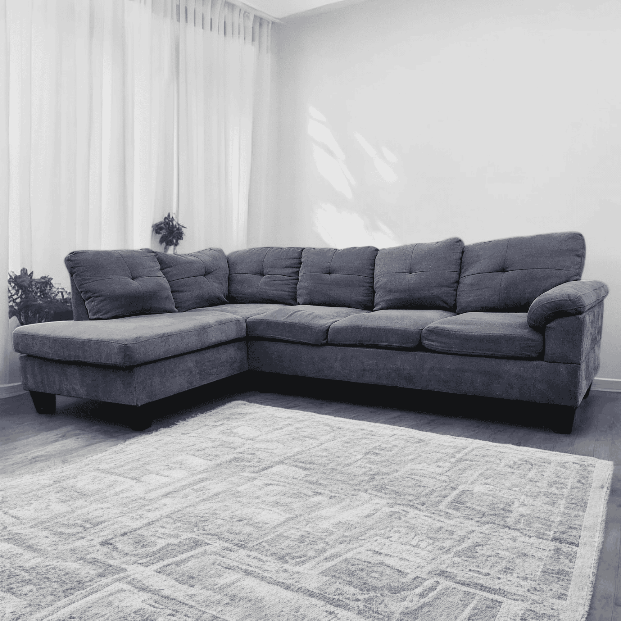 Sectional Sofa with Chaise in Gray