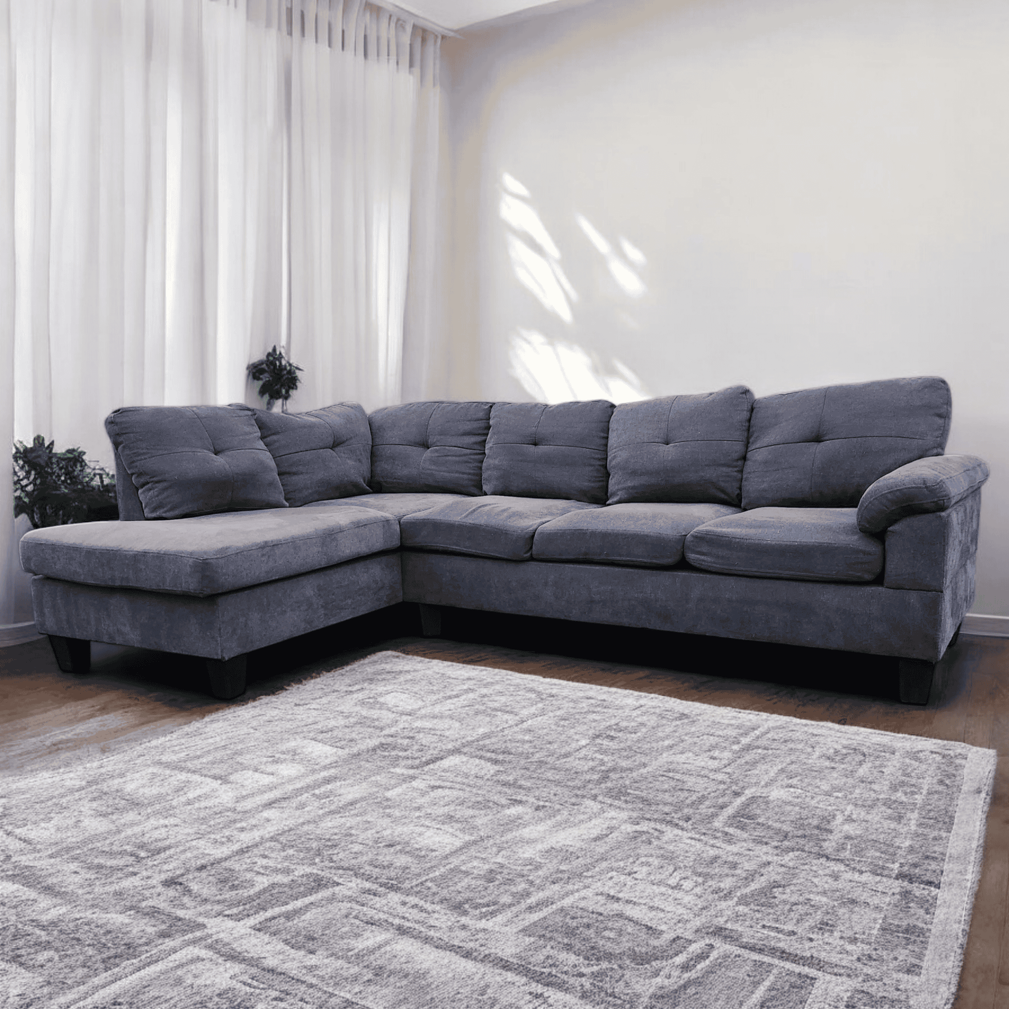 Sectional Sofa with Chaise in Gray