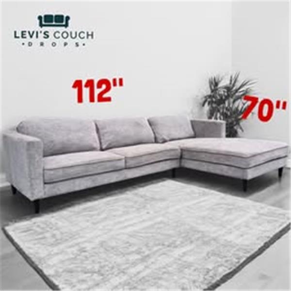 Corner L Shape Sectional Couch Sofa with Chaise in Gray