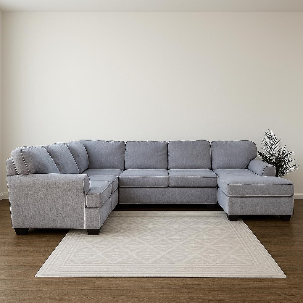 Large Ashley Furniture Gray U Shaped Sectional Couch