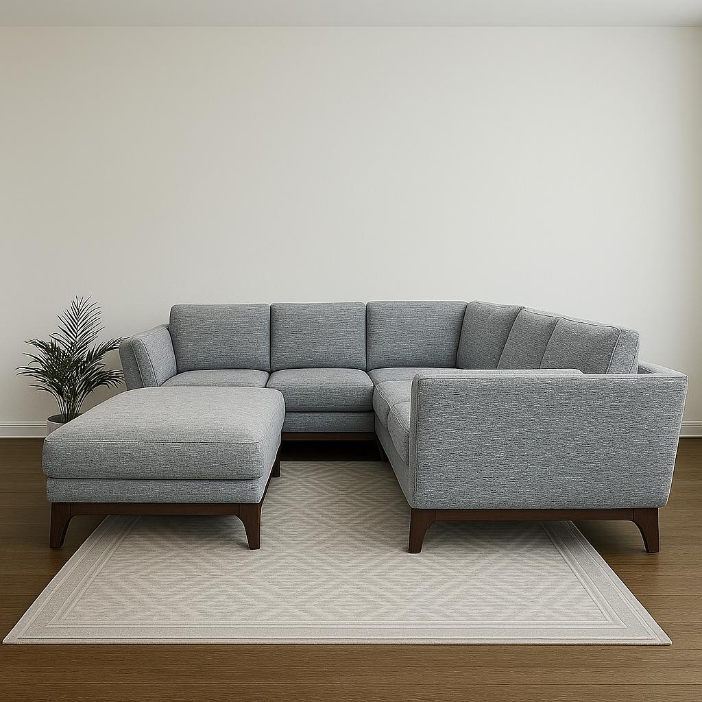 Article Ceni Gray L Shaped Sectional Couch with Ottoman