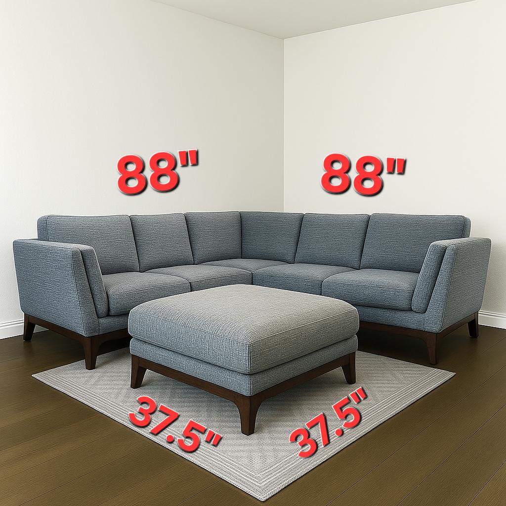 Article Ceni Gray L Shaped Sectional Couch with Ottoman