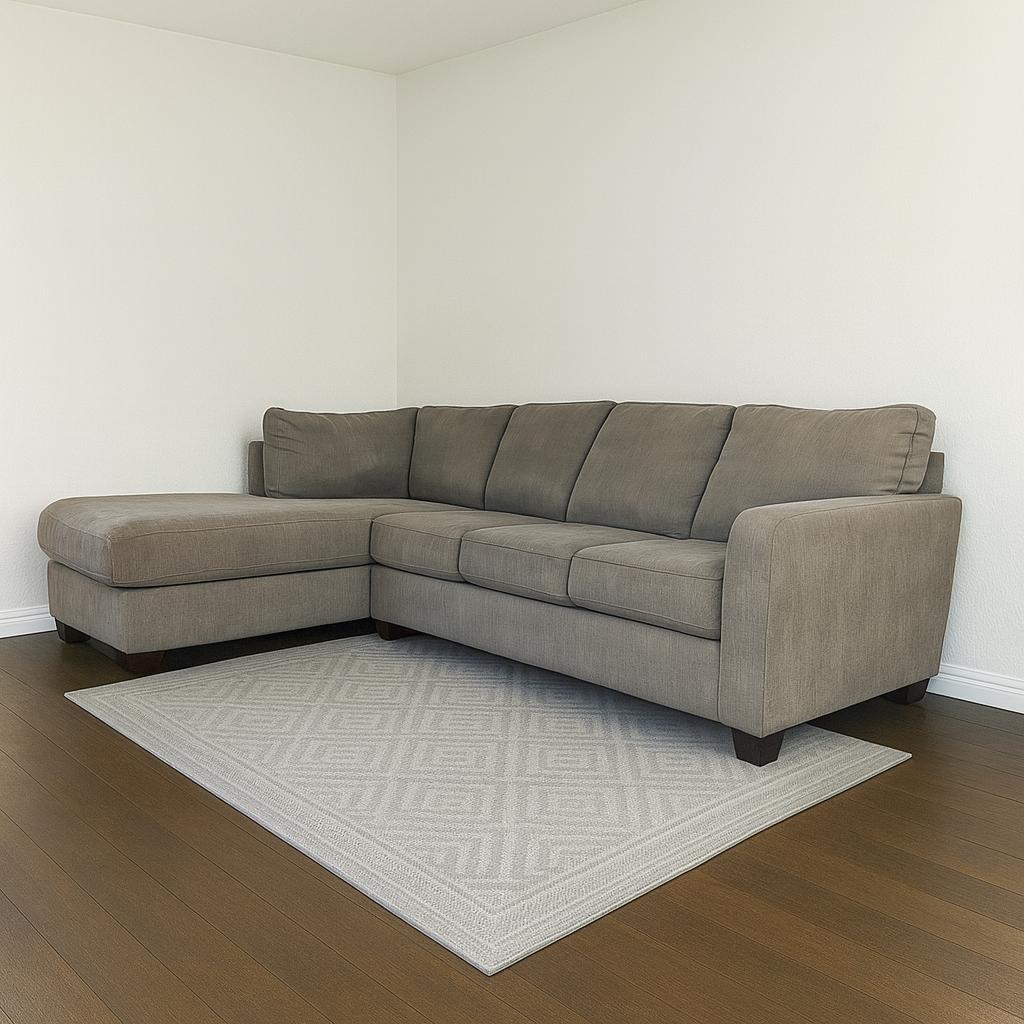 Ashley Furniture Taupe Sectional Couch with Chaise