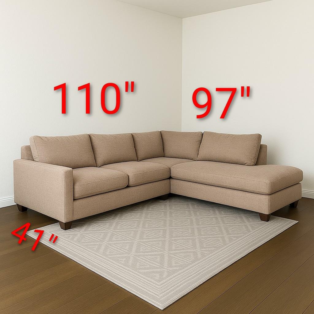 Custom Light Brown Corner Sectional