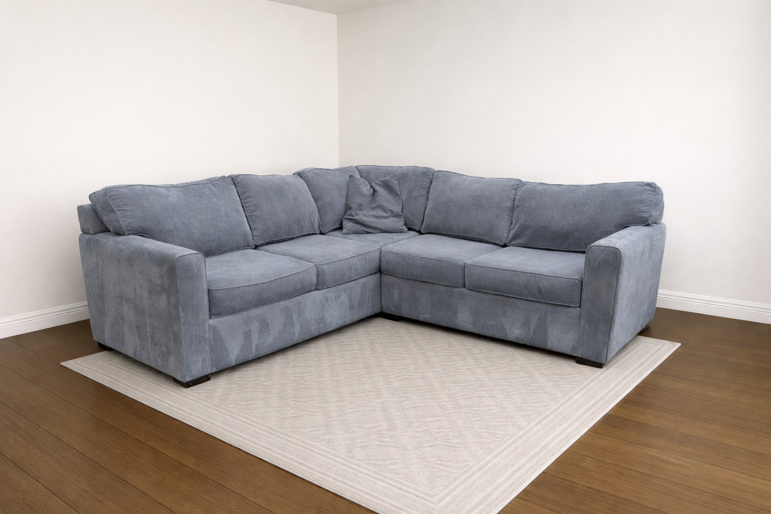 Living Spaces Blue Gray Corner Sectional - Excellent Condition