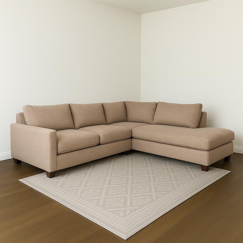 Custom Light Brown Corner Sectional