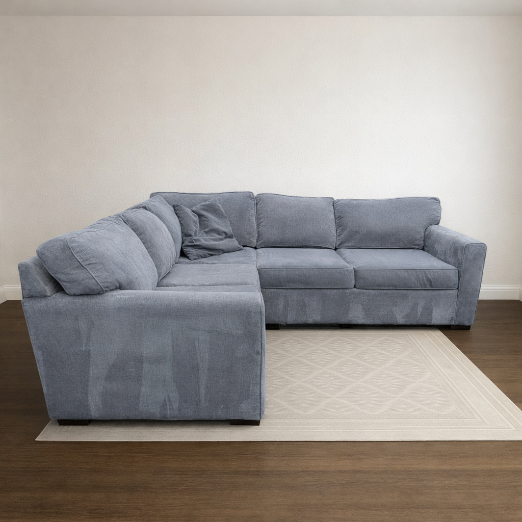 Living Spaces Blue Gray Corner Sectional - Excellent Condition