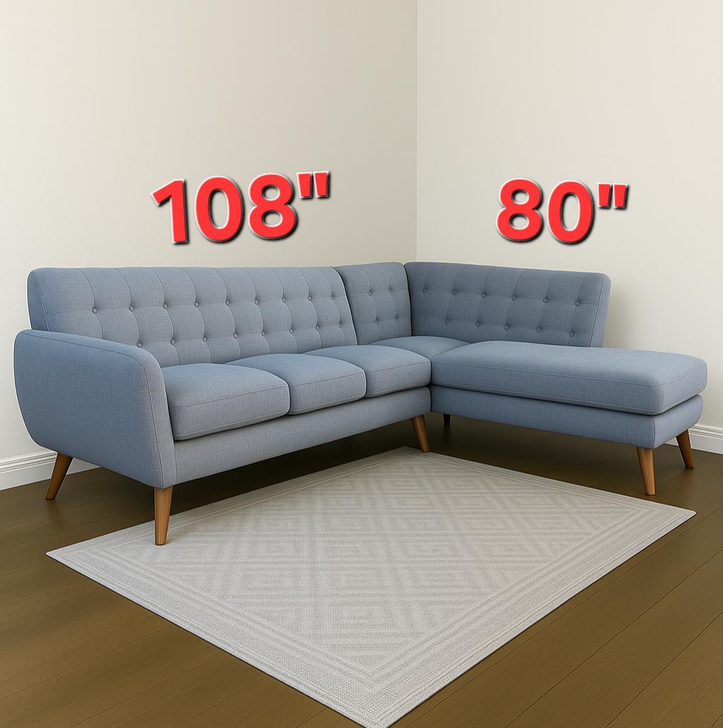 Beautiful Gray L Shape Couch