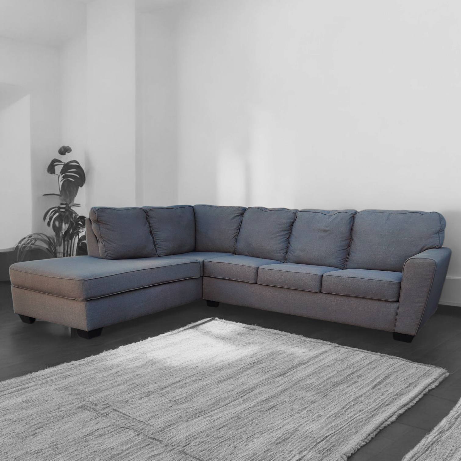 Living Spaces Charcoal Gray L Shaped Sectional