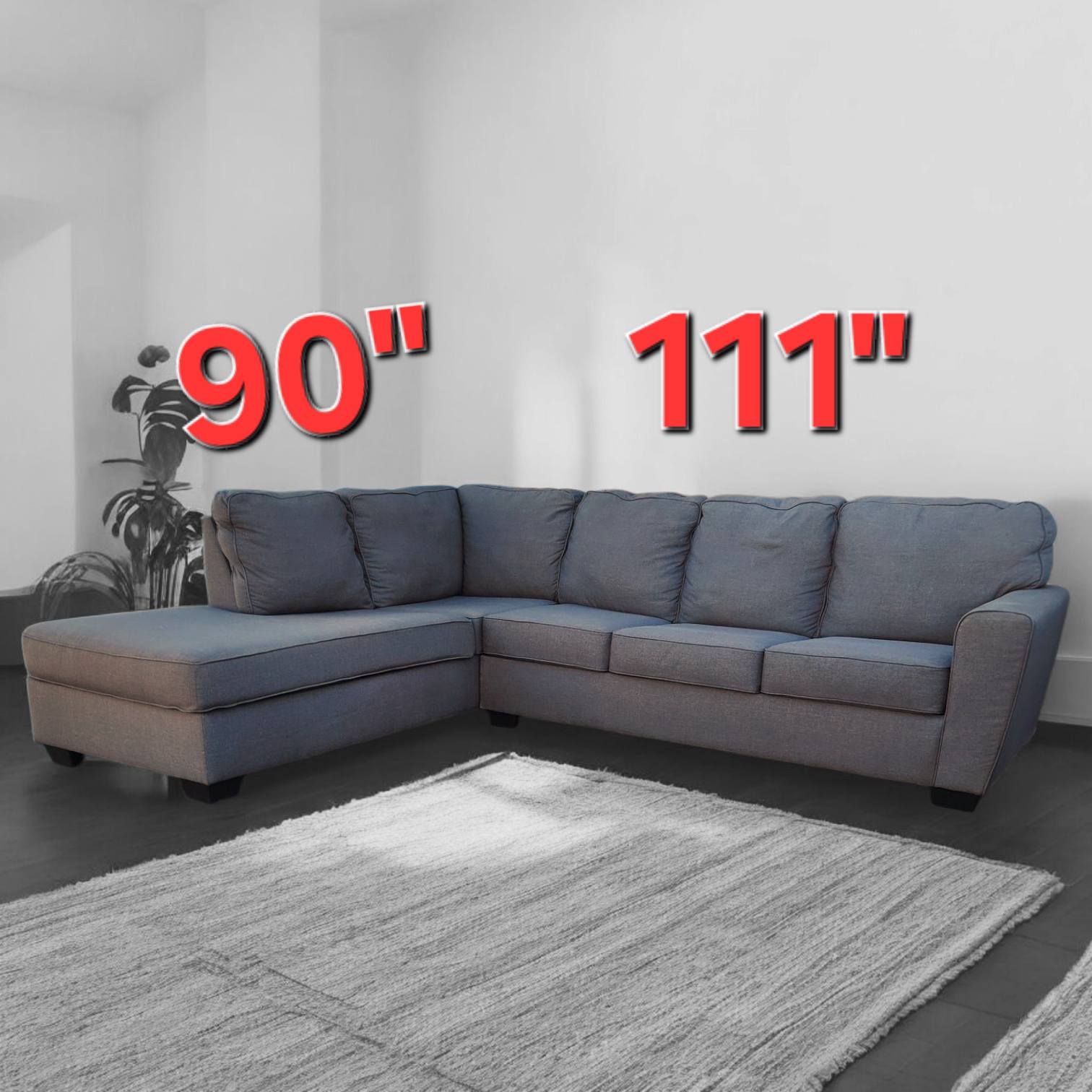 Living Spaces Charcoal Gray L Shaped Sectional