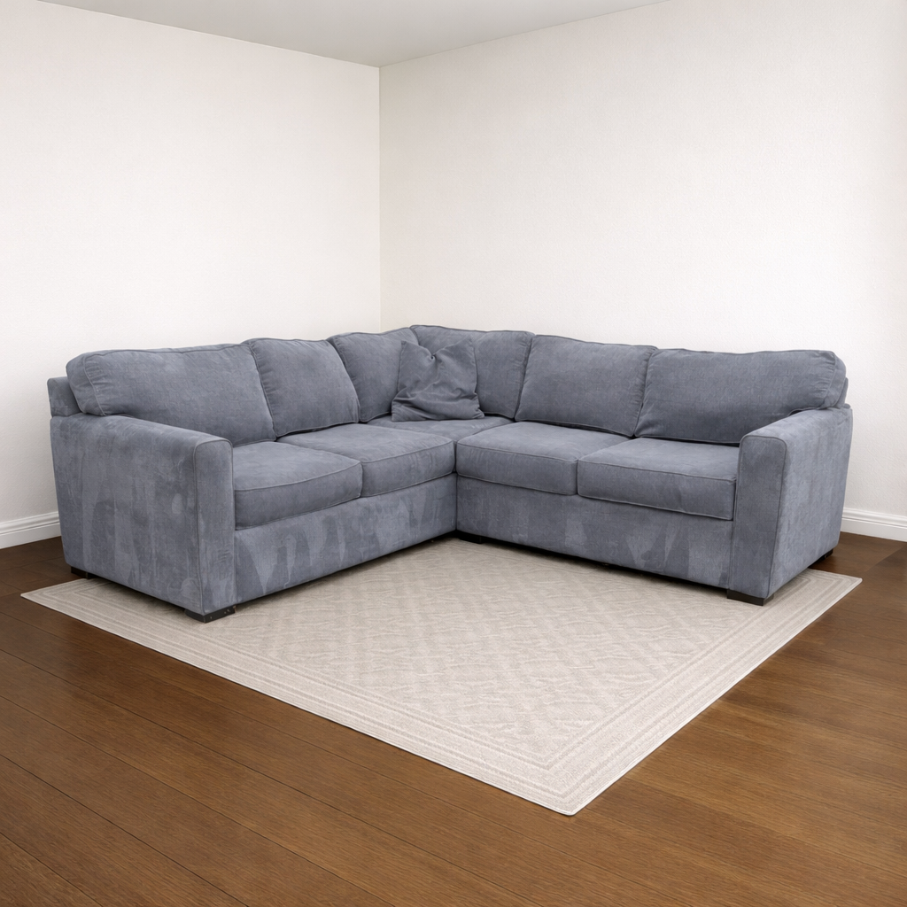 Living Spaces Blue Gray Corner Sectional - Excellent Condition